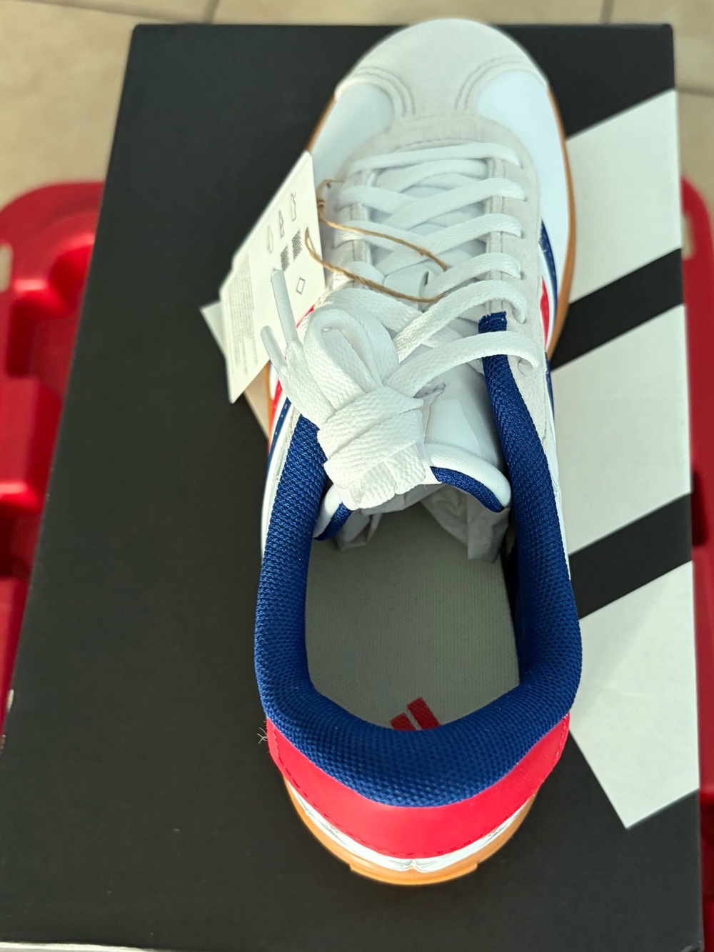 Adidas VL court 3.0 K white red and blue - Picture 2 of 7